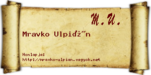 Mravko Ulpián névjegykártya